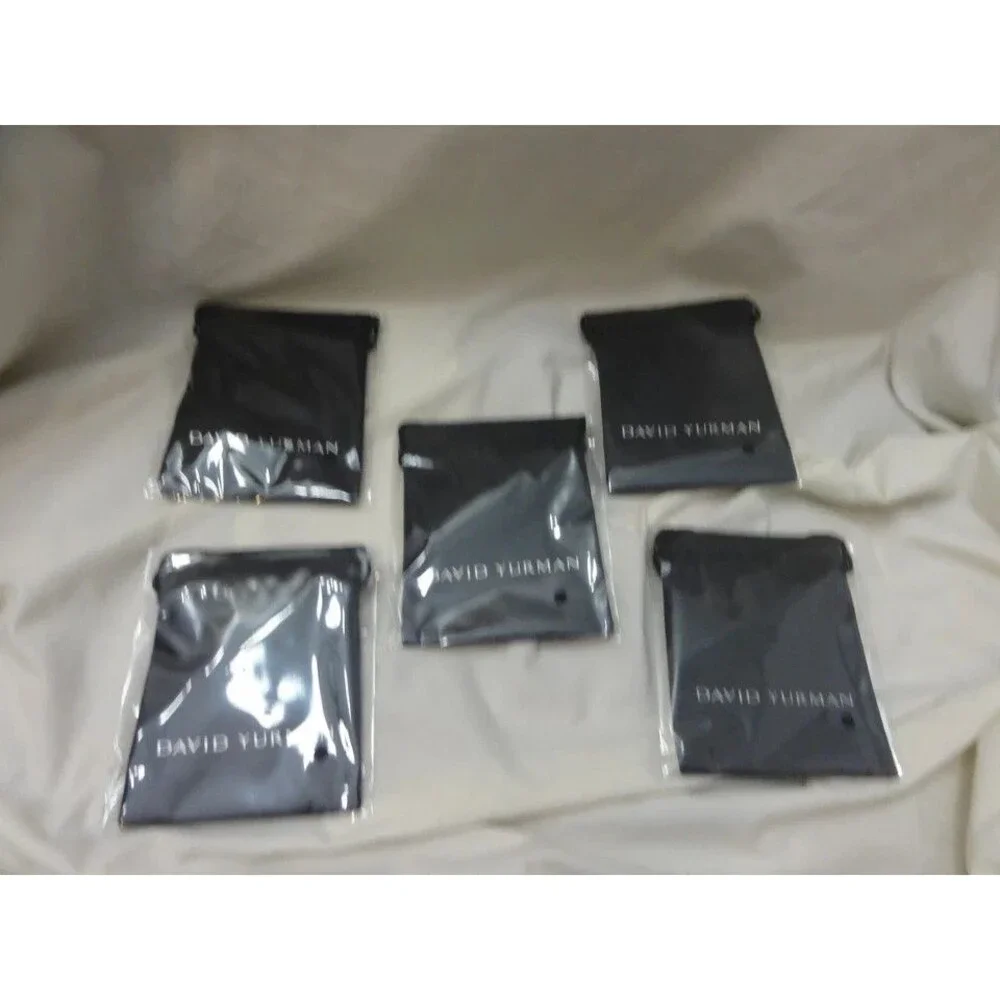 Lot of 5 David Yurman Black Medium Pouches  4.3” x 3.5 Medium for Bangles, NWOT